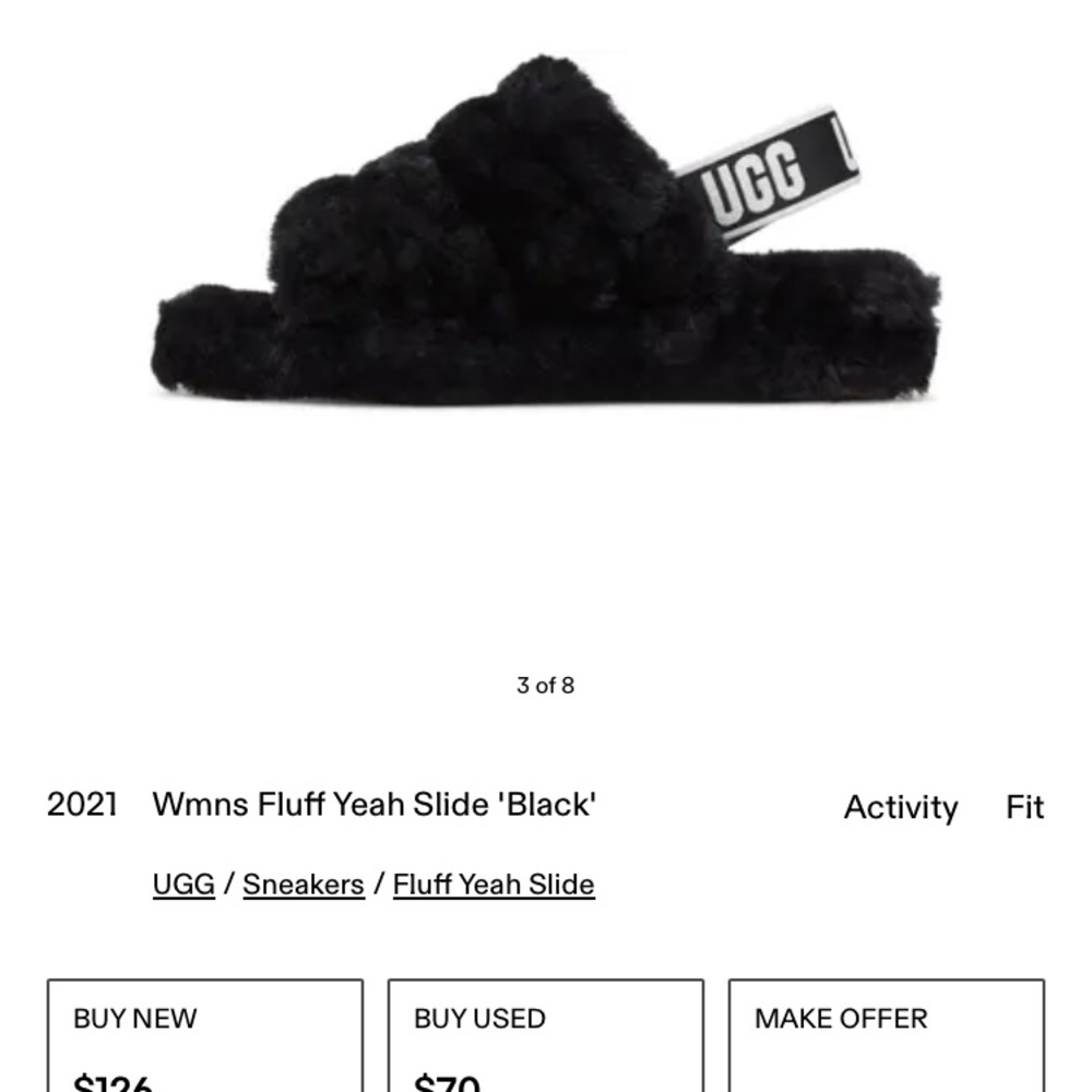 UGG Fluff Yeah Black Slides